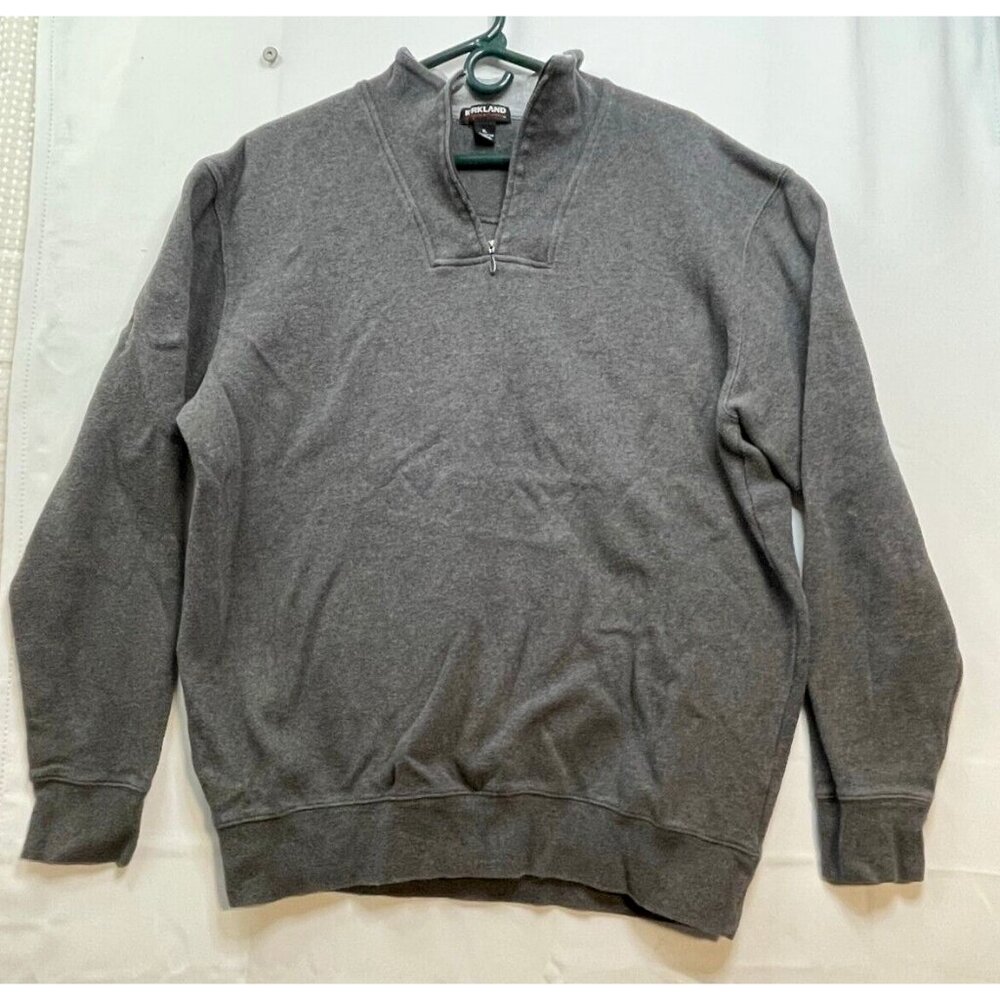 Kirkland Signature 1/4 zip sweater mens XL long sleeve gray